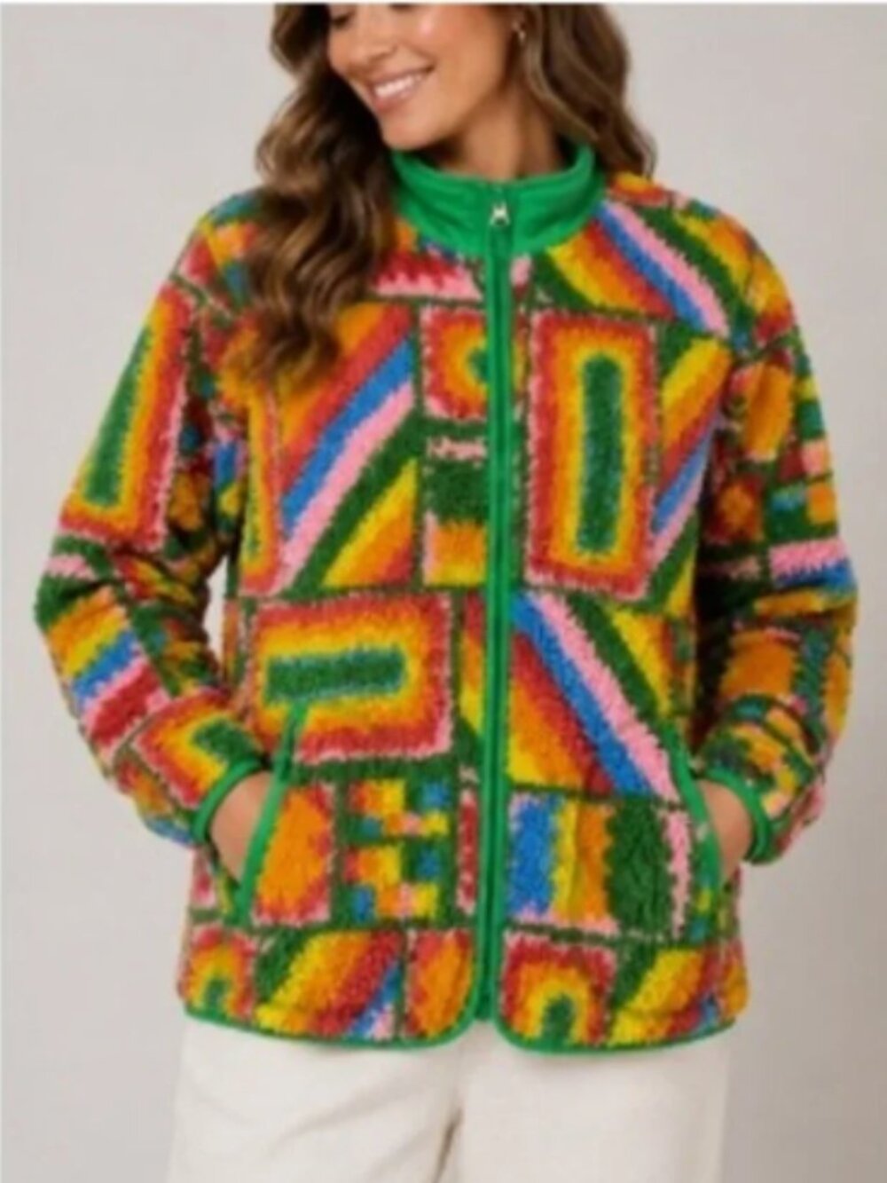 NWOT Lucy & Yak Mason Multicolor Fleece Jacket Size XL